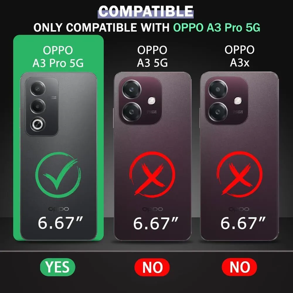 Micvir Back Cover for Oppo A3 Pro 5G (Black, Shock Proof, Polycarbonate, Silicon, Pack of: 1) — image 2 of 5