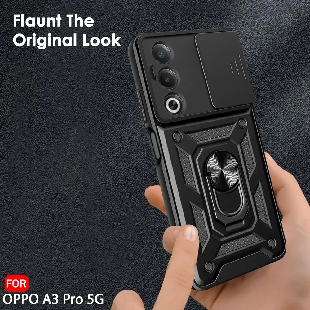 Micvir Back Cover for Oppo A3 Pro 5G (Black, Shock Proof, Polycarbonate, Silicon, Pack of: 1) — image 4 of 5