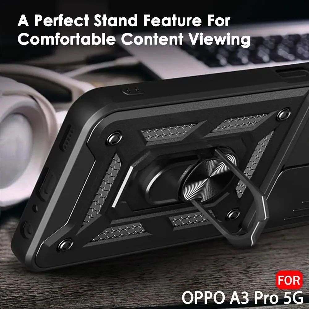Micvir Back Cover for Oppo A3 Pro 5G (Black, Shock Proof, Polycarbonate, Silicon, Pack of: 1) — image 5 of 5