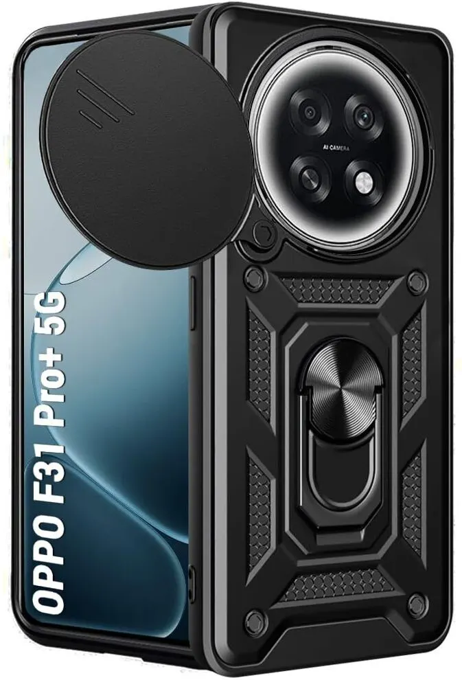Xolia Back Cover for OPPO F31 Pro Plus 5G (Black, Shock Proof, Polycarbonate, Silicon, Pack of: 1)