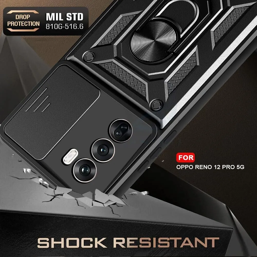 Micvir Back Cover for Oppo Reno 12 Pro 5G (Black, Shock Proof, Polycarbonate, Silicon, Pack of: 1) — image 3 of 5