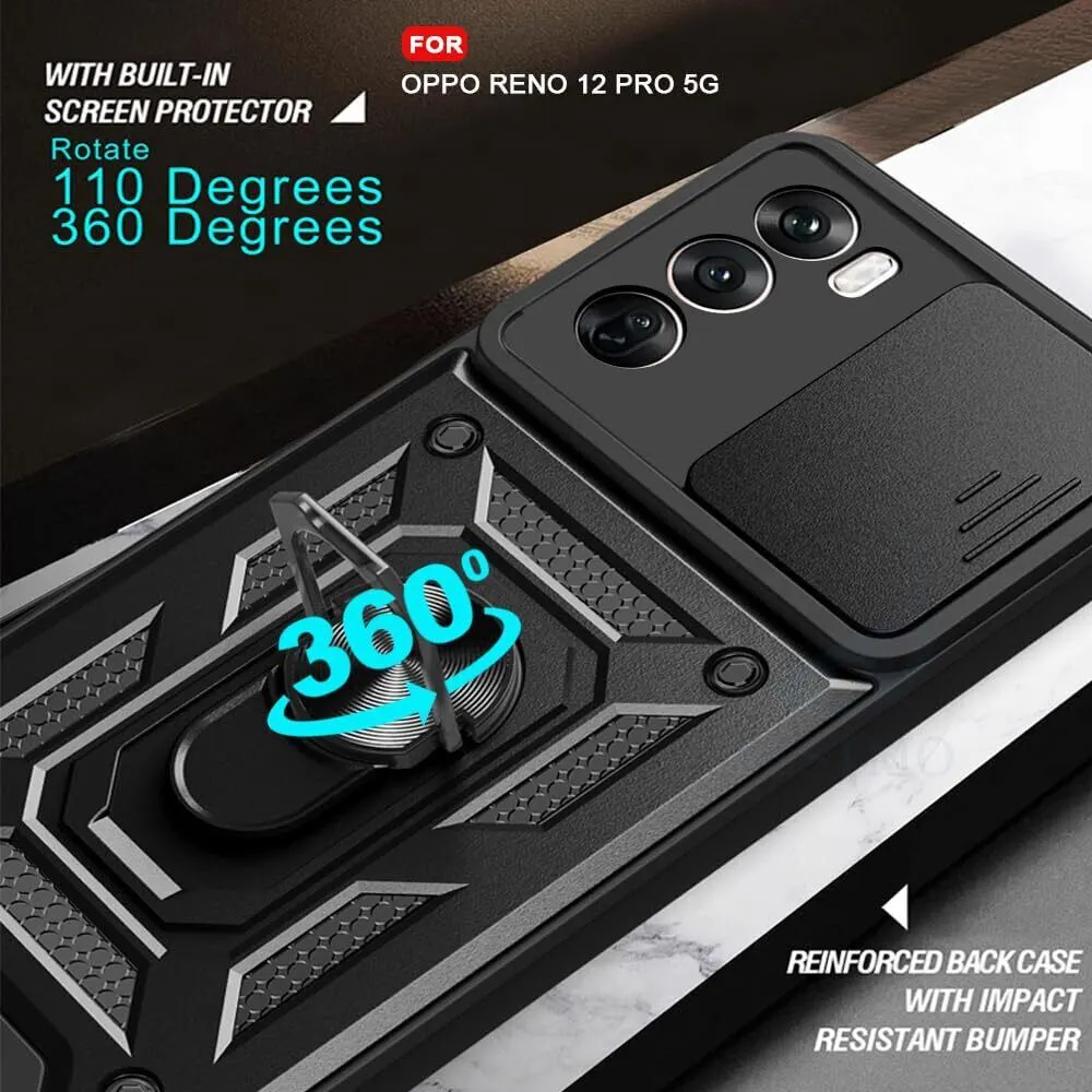 Micvir Back Cover for Oppo Reno 12 Pro 5G (Black, Shock Proof, Polycarbonate, Silicon, Pack of: 1) — image 4 of 5
