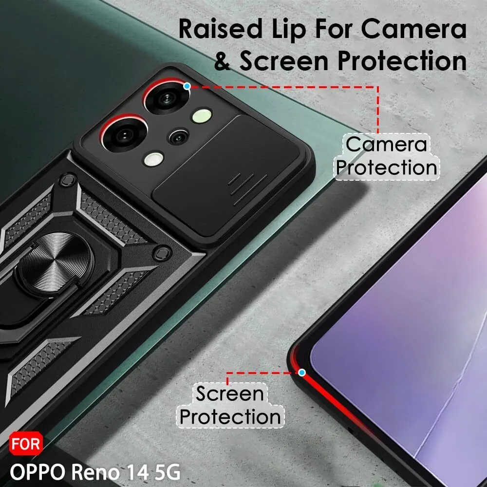 Micvir Back Cover for Oppo Reno 14 5G (Black, Shock Proof, Polycarbonate, Silicon, Pack of: 1) — image 3 of 5