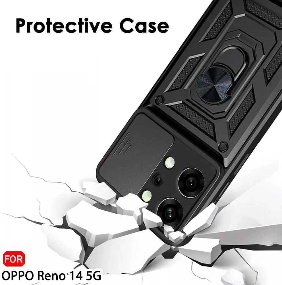 Micvir Back Cover for Oppo Reno 14 5G (Black, Shock Proof, Polycarbonate, Silicon, Pack of: 1) — image 4 of 5