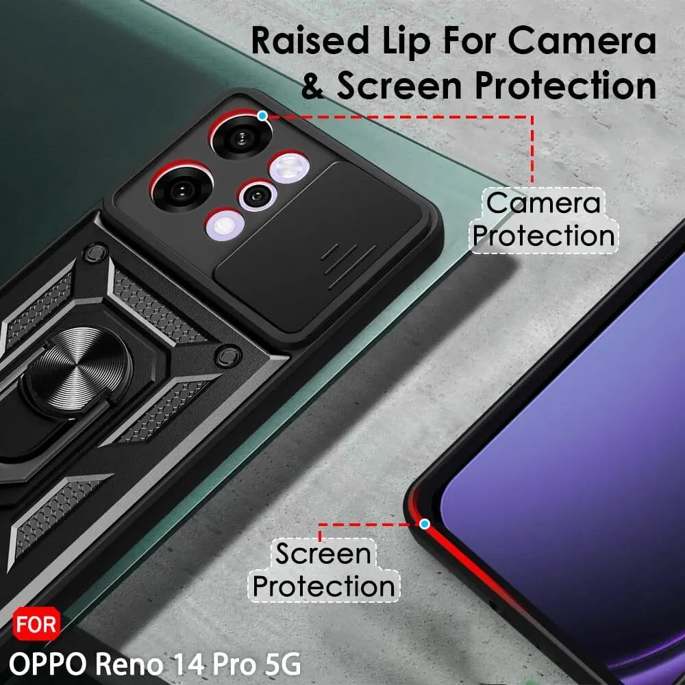 Micvir Back Cover for Oppo Reno 14 Pro 5G (Black, Shock Proof, Polycarbonate, Silicon, Pack of: 1) — image 4 of 5