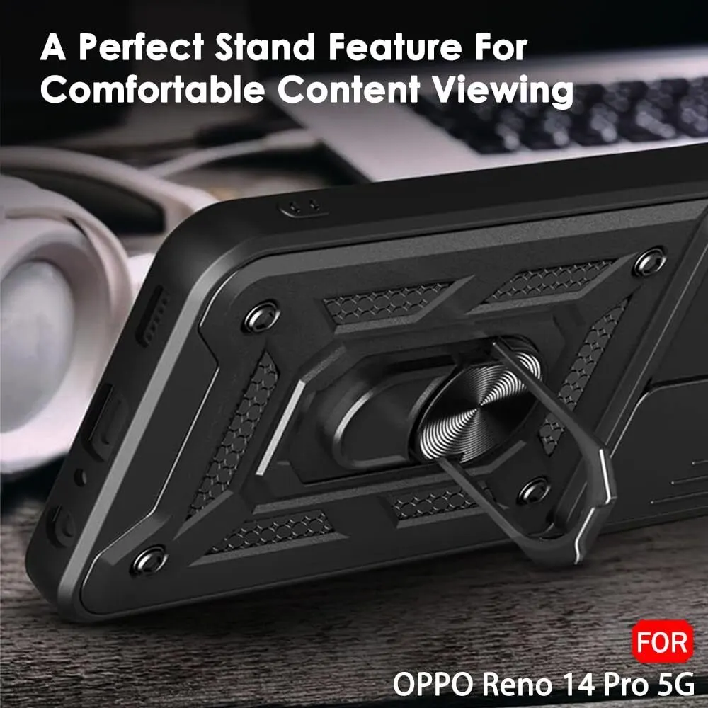 Micvir Back Cover for Oppo Reno 14 Pro 5G (Black, Shock Proof, Polycarbonate, Silicon, Pack of: 1) — image 5 of 5