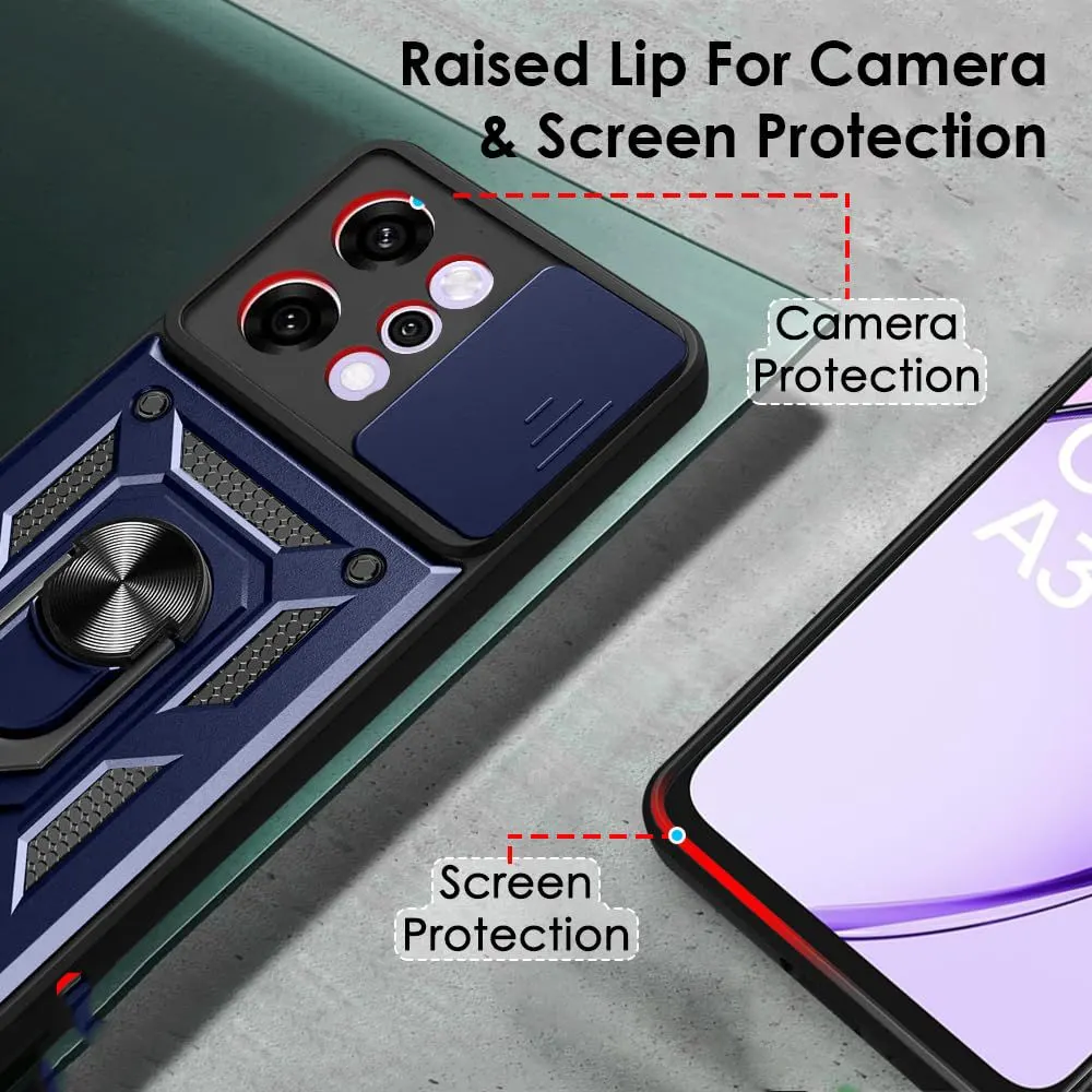 Micvir Back Cover for Oppo Reno 14 Pro 5G (Blue, Shock Proof, Polycarbonate, Silicon, Pack of: 1) — image 3 of 5