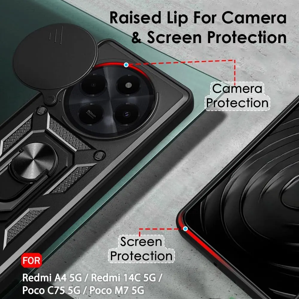 Micvir Back Cover for realme C75 5G (Black, Shock Proof, Polycarbonate, Silicon, Pack of: 1) — image 3 of 5