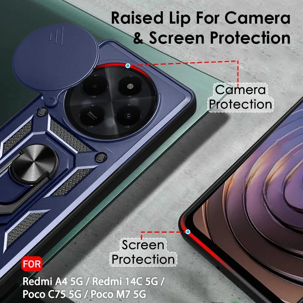 Micvir Back Cover for realme C75 5G (Blue, Shock Proof, Polycarbonate, Silicon, Pack of: 1) — image 3 of 5