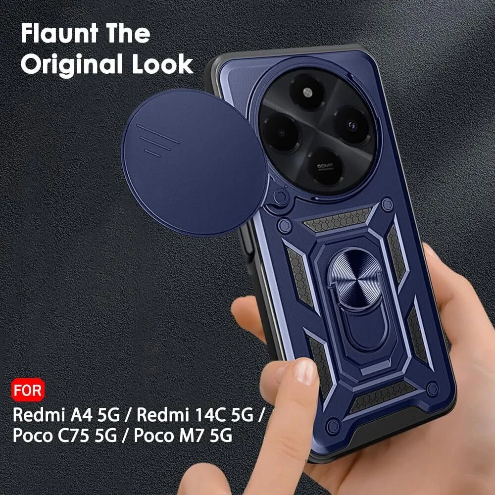 Micvir Back Cover for REDMI A4 5G (Blue, Shock Proof, Polycarbonate, Silicon, Pack of: 1) — image 4 of 5