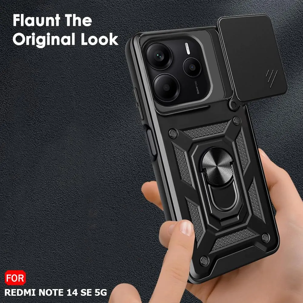 Micvir Back Cover for Redmi Note 14 SE 5G (Black, Shock Proof, Polycarbonate, Silicon, Pack of: 1) — image 3 of 5