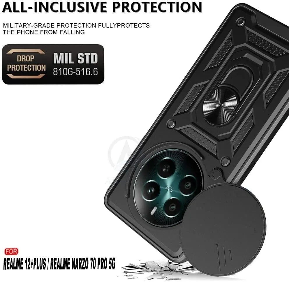 Micvir Back Cover for Realme 12 Plus 5G (Black, Shock Proof, Pack of: 1) — image 2 of 5