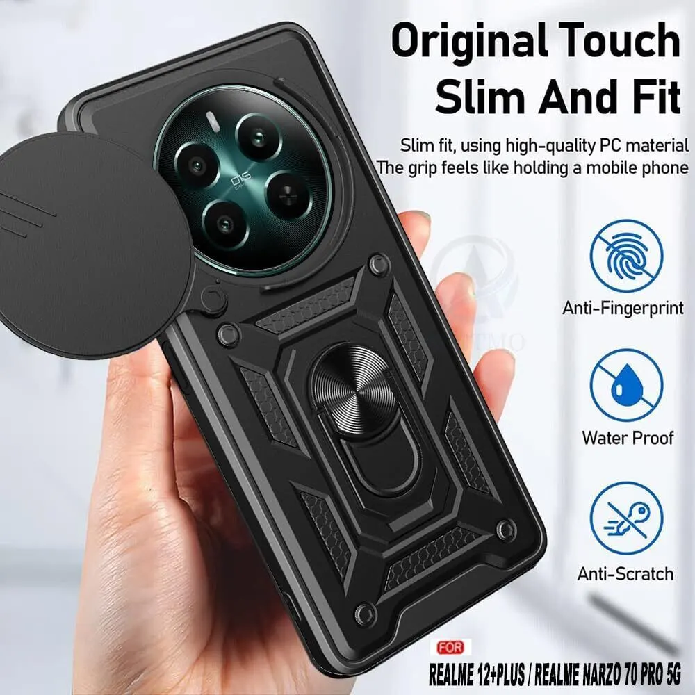 Micvir Back Cover for Realme 12 Plus 5G (Black, Shock Proof, Pack of: 1) — image 3 of 5