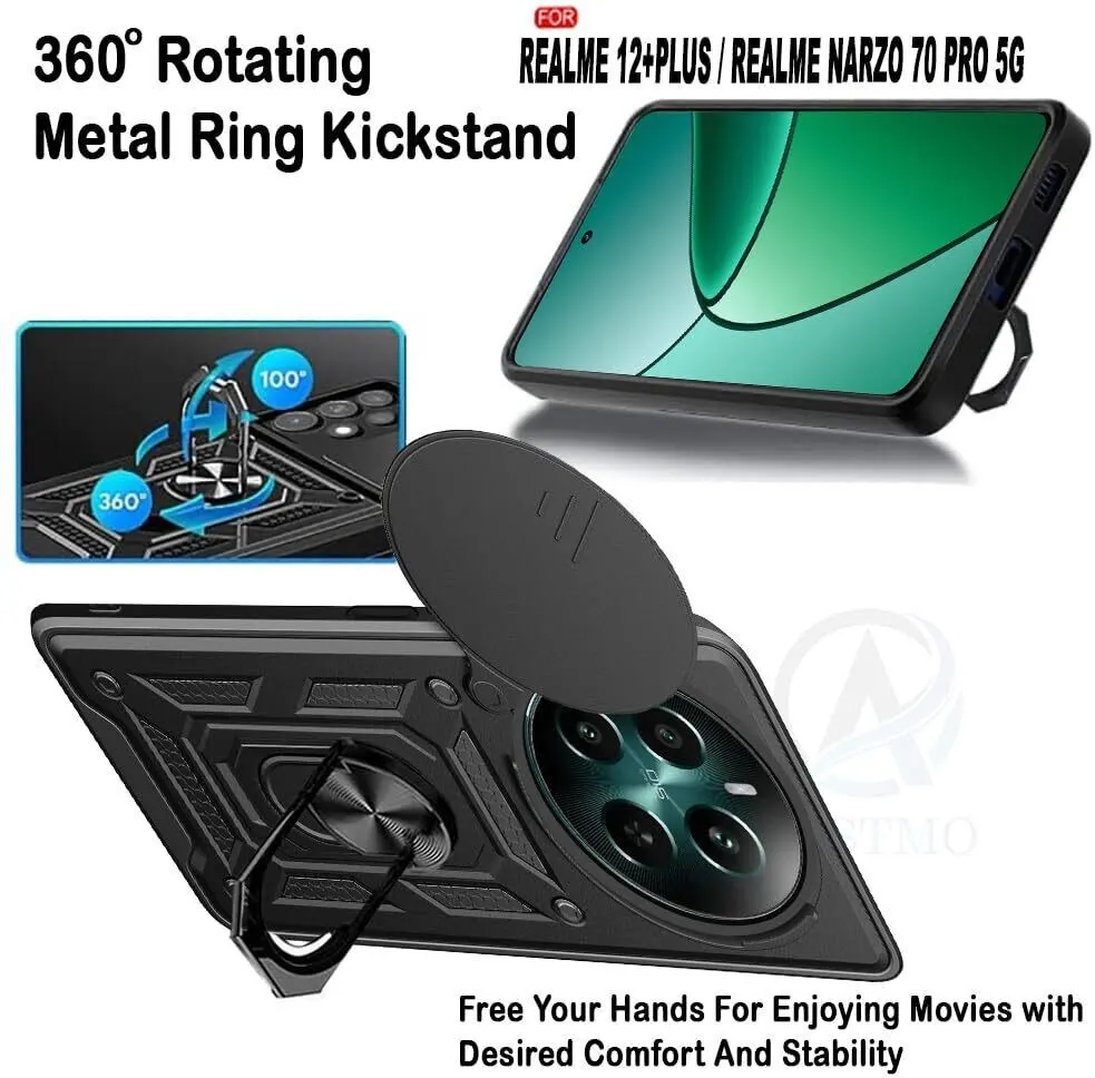Micvir Back Cover for Realme 12 Plus 5G (Black, Shock Proof, Pack of: 1) — image 5 of 5