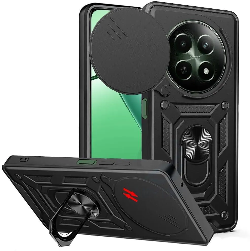 Micvir Back Cover for Realme 12x 5G (Black, Shock Proof, Pack of: 1)
