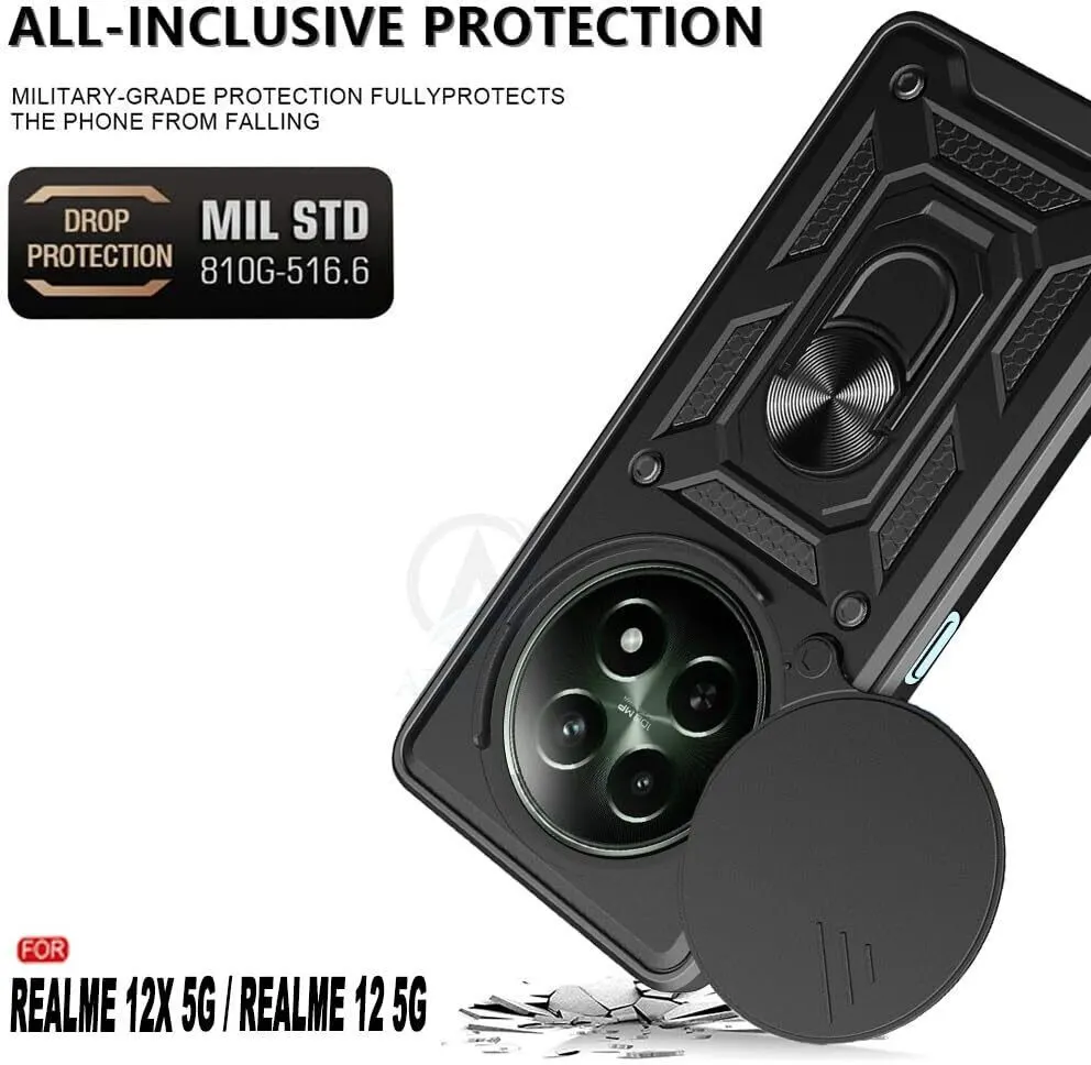 Micvir Back Cover for Realme 12x 5G (Black, Shock Proof, Pack of: 1) — image 2 of 5