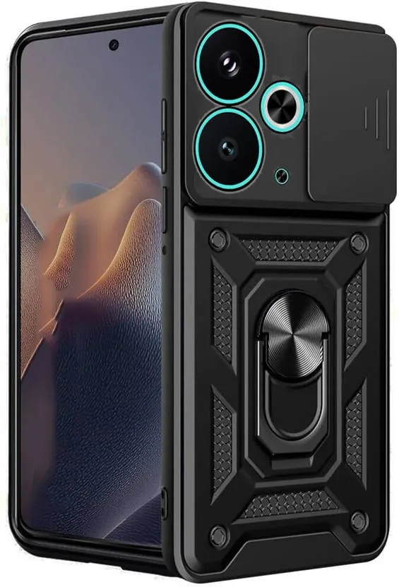 Micvir Back Cover for Realme 14T 5G (Black, Shock Proof, Pack of: 1)