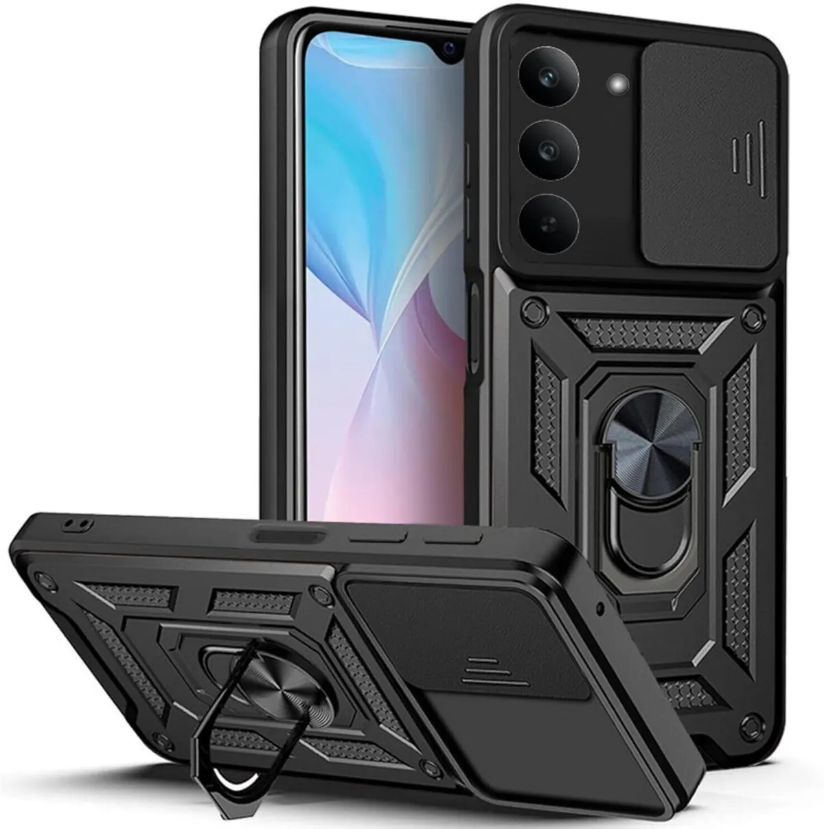 Micvir Back Cover for Realme 14X 5G (Black, Shock Proof, Pack of: 1)