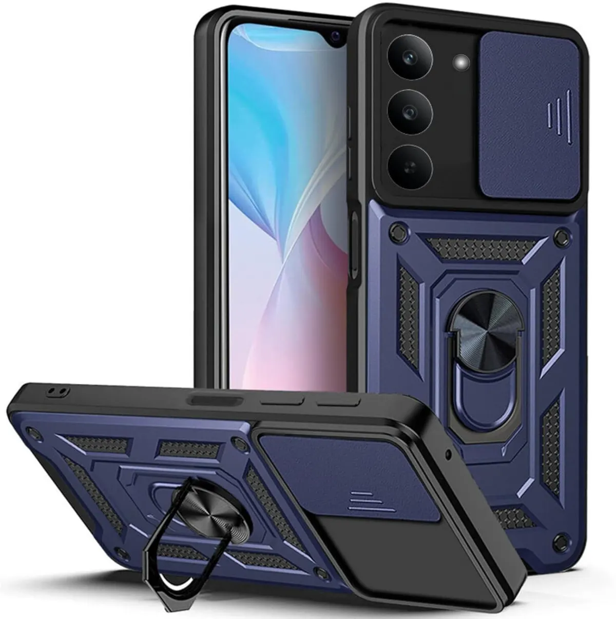 Micvir Back Cover for Realme 14X 5G (Blue, Shock Proof, Pack of: 1)