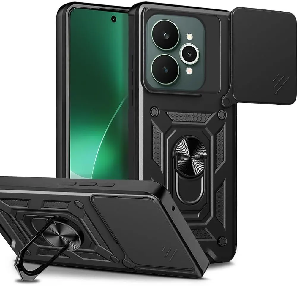 Micvir Back Cover for Realme 15 Pro 5G (Black, Shock Proof, Polycarbonate, Silicon, Pack of: 1)