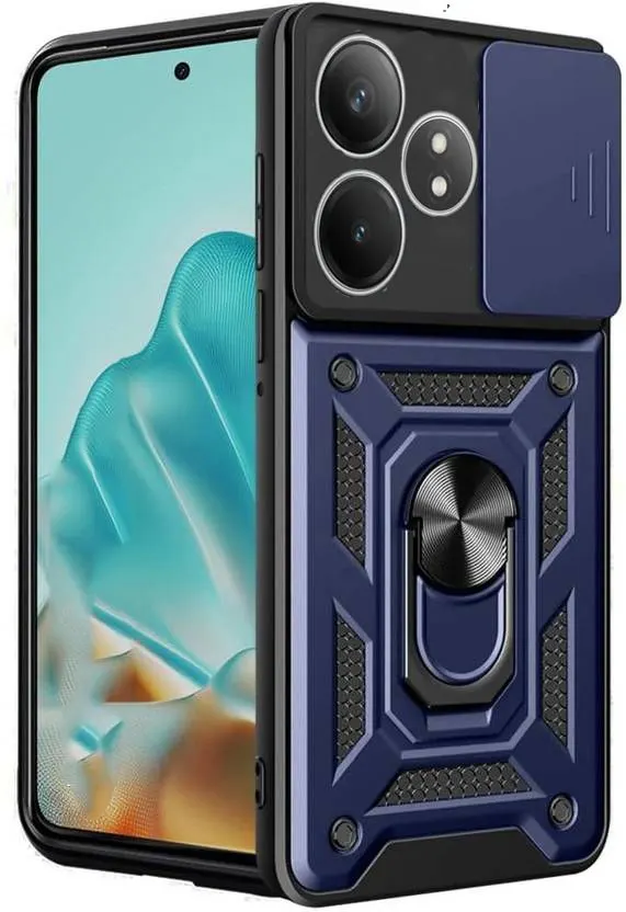 Micvir Back Cover for Realme GT 6T 5G (Blue, Shock Proof, Polycarbonate, Silicon, Pack of: 1)