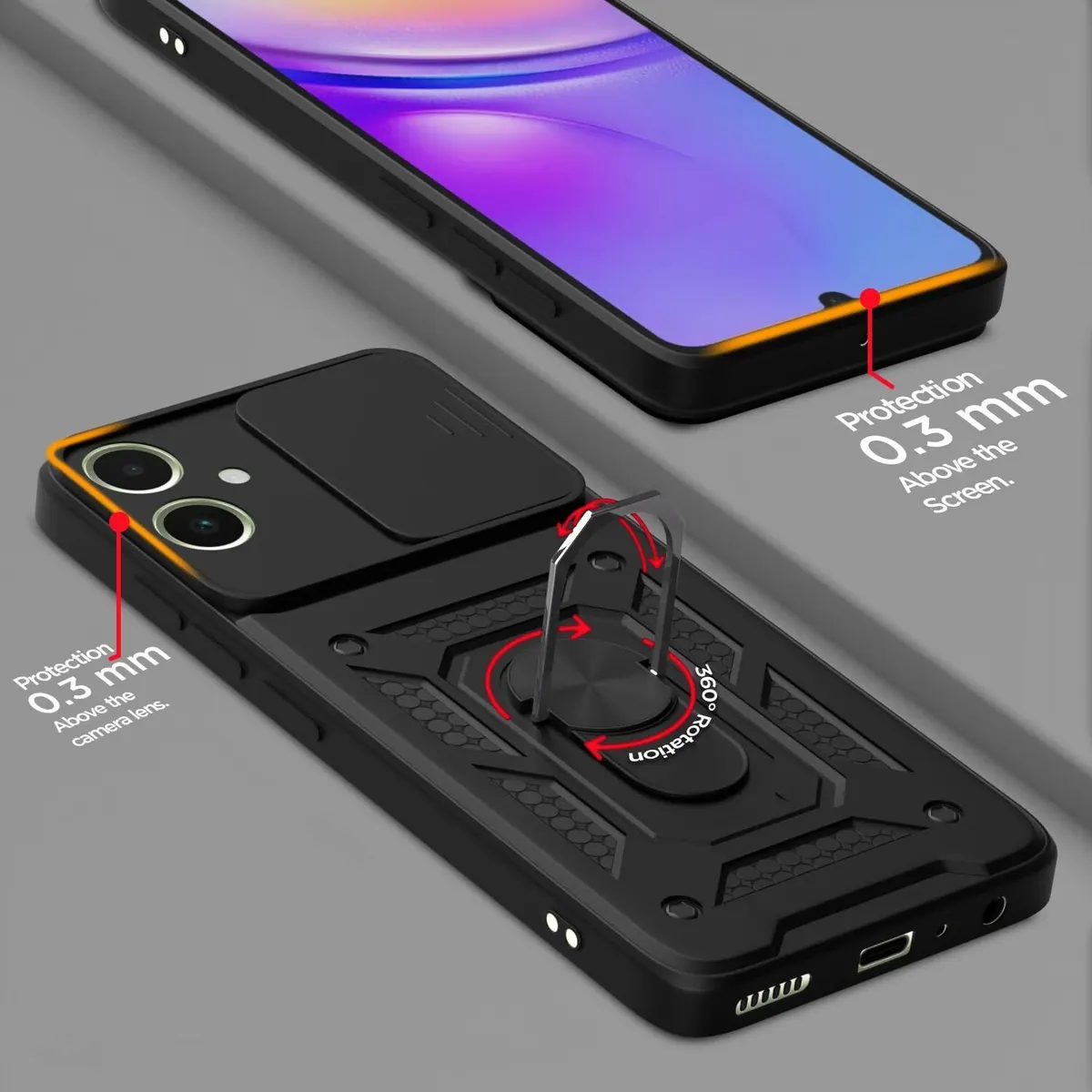 Micvir Back Cover for SAMSUNG Galaxy F06 5G (Black, Shock Proof, Polycarbonate, Silicon, Pack of: 1) — image 3 of 5