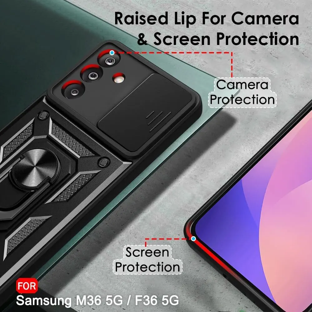 Micvir Back Cover for Samsung Galaxy F36 5G (Black, Shock Proof, Polycarbonate, Silicon, Pack of: 1) — image 3 of 5