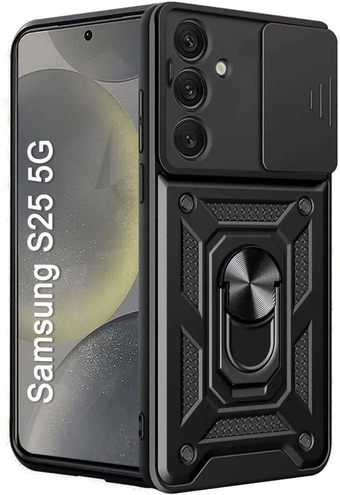 Micvir Back Cover for Samsung Galaxy S25 5G (Black, Shock Proof, Polycarbonate, Silicon, Pack of: 1)