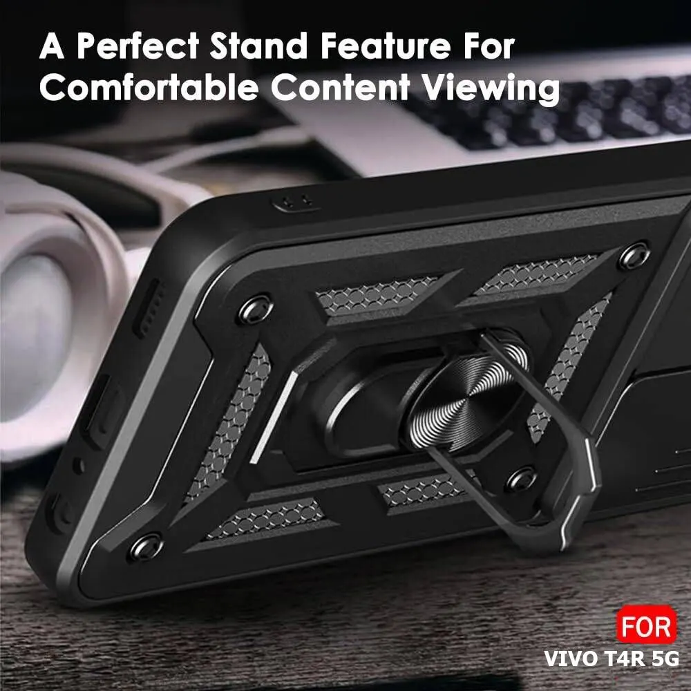 Micvir Back Cover for Vivo T4R 5G (Black, Shock Proof, Polycarbonate, Silicon, Pack of: 1) — image 5 of 5