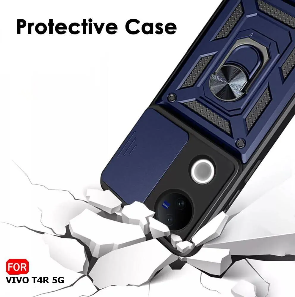 Micvir Back Cover for Vivo T4R 5G (Blue, Shock Proof, Polycarbonate, Silicon, Pack of: 1) — image 4 of 5