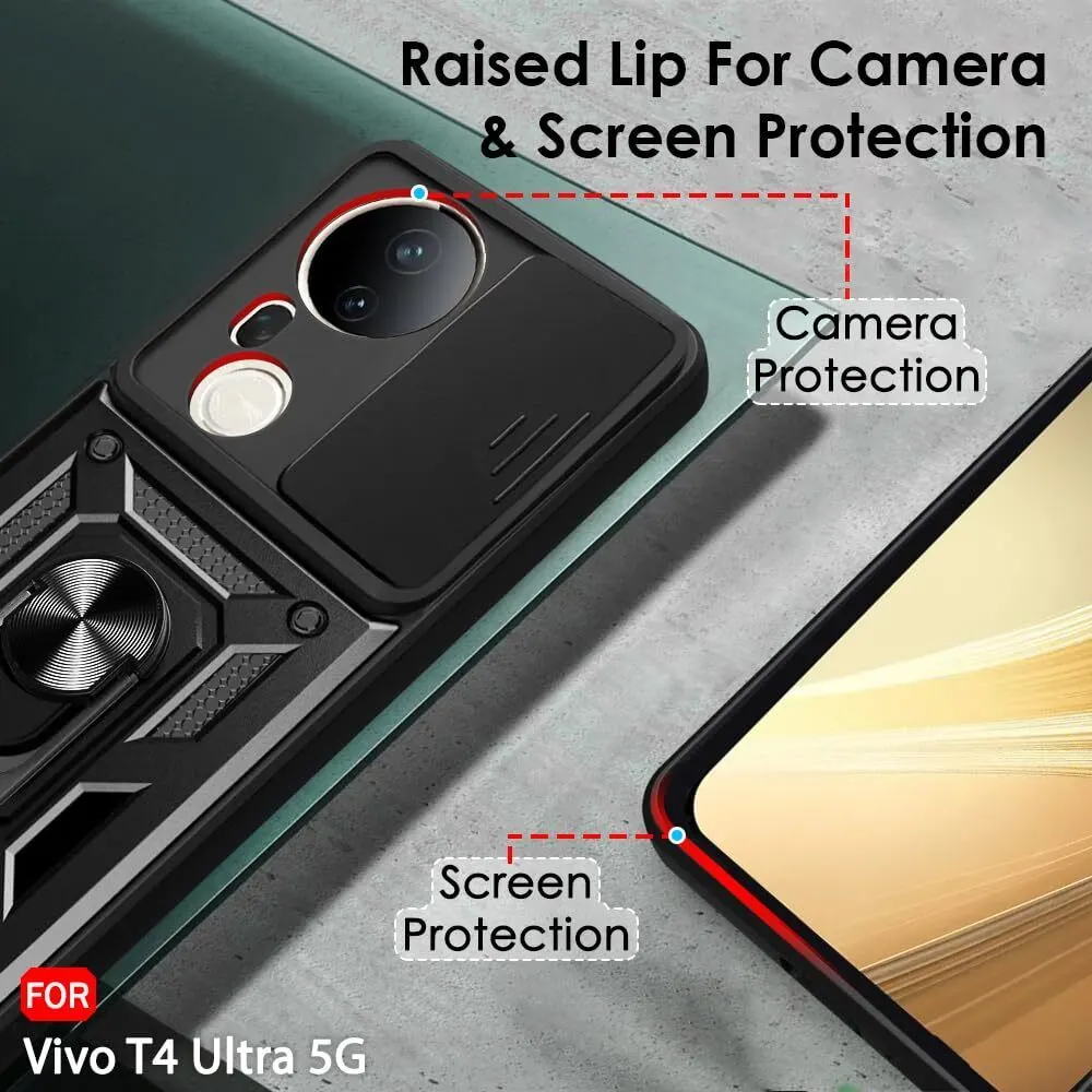 Micvir Back Cover for Vivo T4 Ultra 5G (Black, Shock Proof, Polycarbonate, Silicon, Pack of: 1) — image 3 of 5
