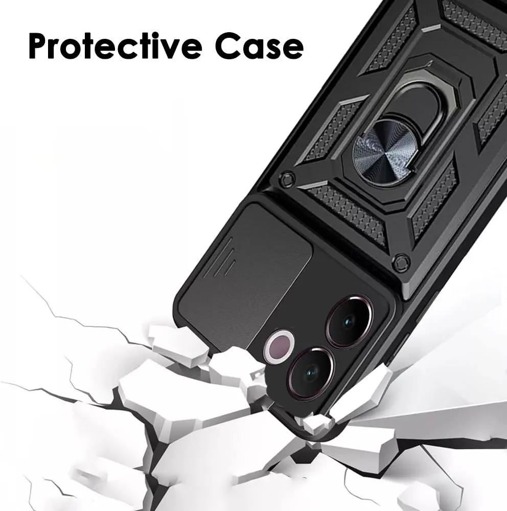 Micvir Back Cover for Vivo V30e 5G (Black, Shock Proof, Polycarbonate, Silicon, Pack of: 1) — image 2 of 5