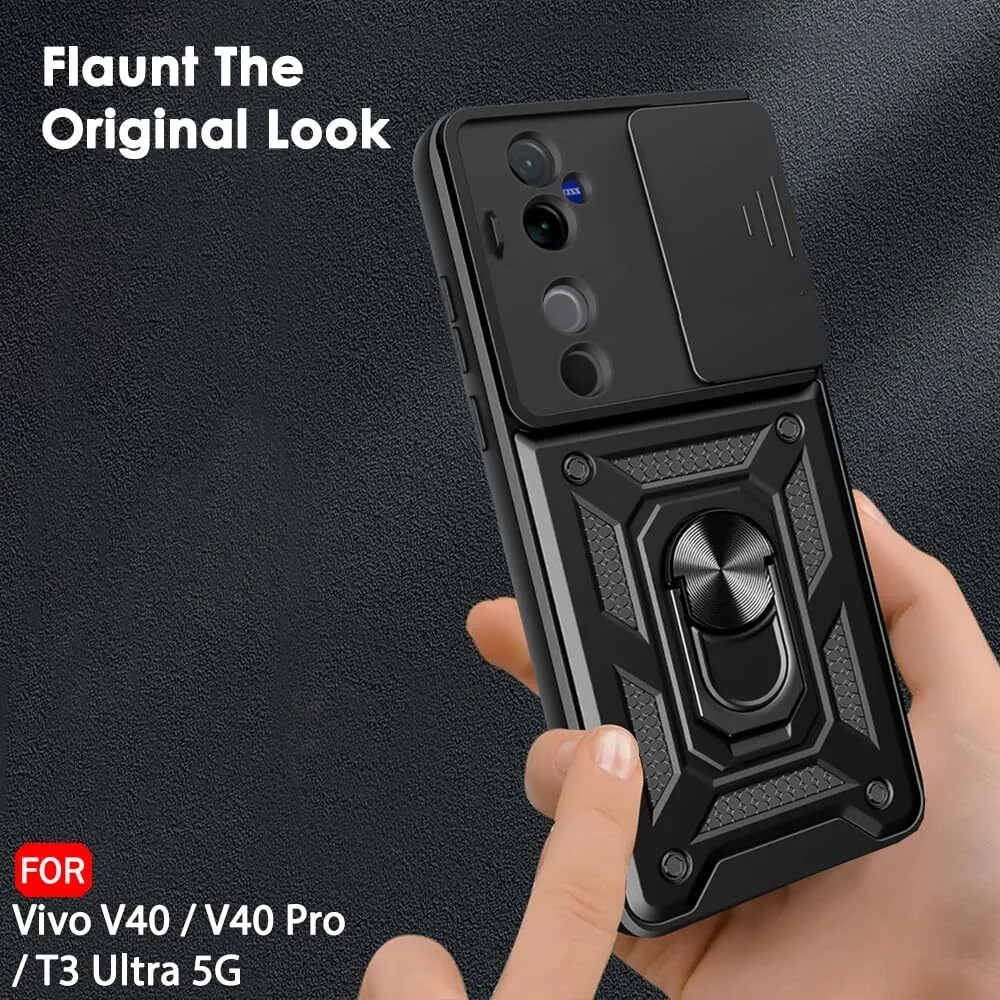 Micvir Back Cover for vivo V40 5G (Black, Shock Proof, Polycarbonate, Silicon, Pack of: 1) — image 3 of 5