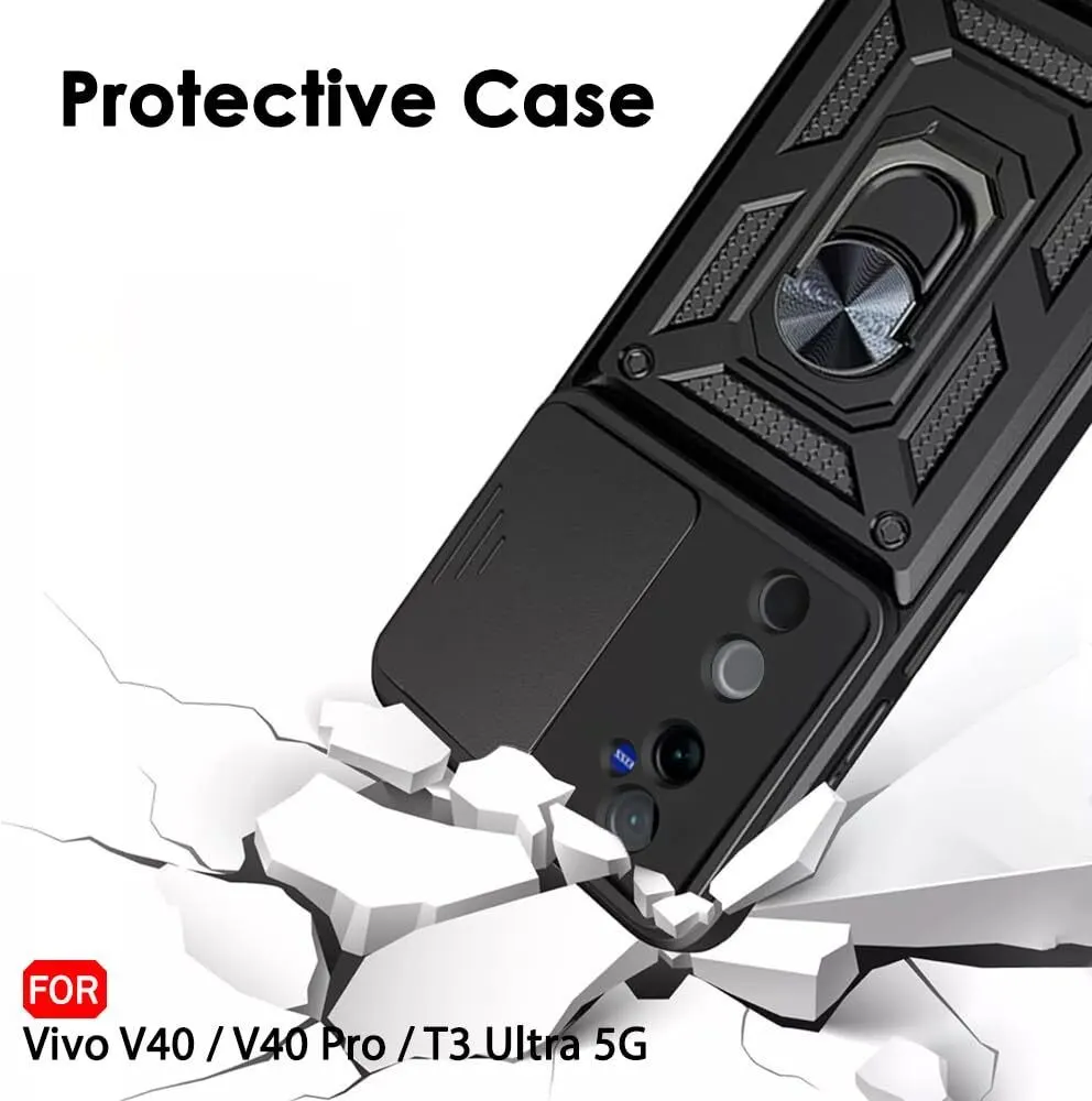 Micvir Back Cover for vivo V40 5G (Black, Shock Proof, Polycarbonate, Silicon, Pack of: 1) — image 4 of 5