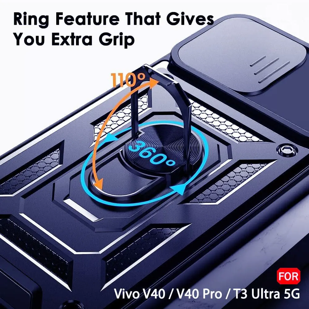 Micvir Back Cover for vivo V40 5G (Blue, Shock Proof, Polycarbonate, Silicon, Pack of: 1) — image 2 of 5