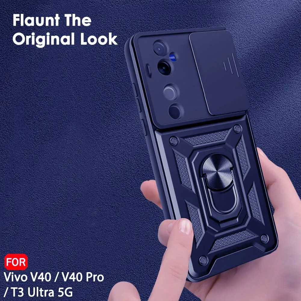 Micvir Back Cover for vivo V40 5G (Blue, Shock Proof, Polycarbonate, Silicon, Pack of: 1) — image 4 of 5