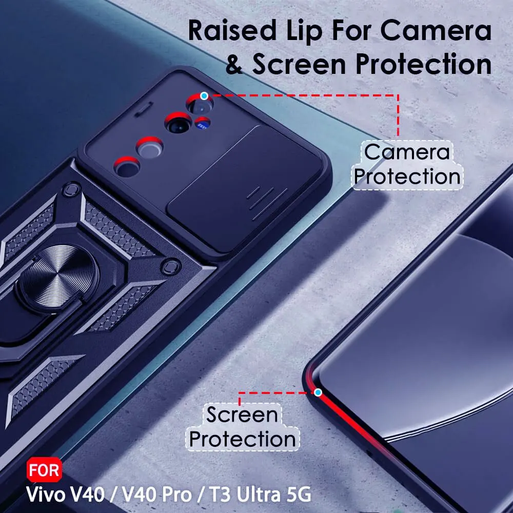 Micvir Back Cover for vivo V40 5G (Blue, Shock Proof, Polycarbonate, Silicon, Pack of: 1) — image 5 of 5