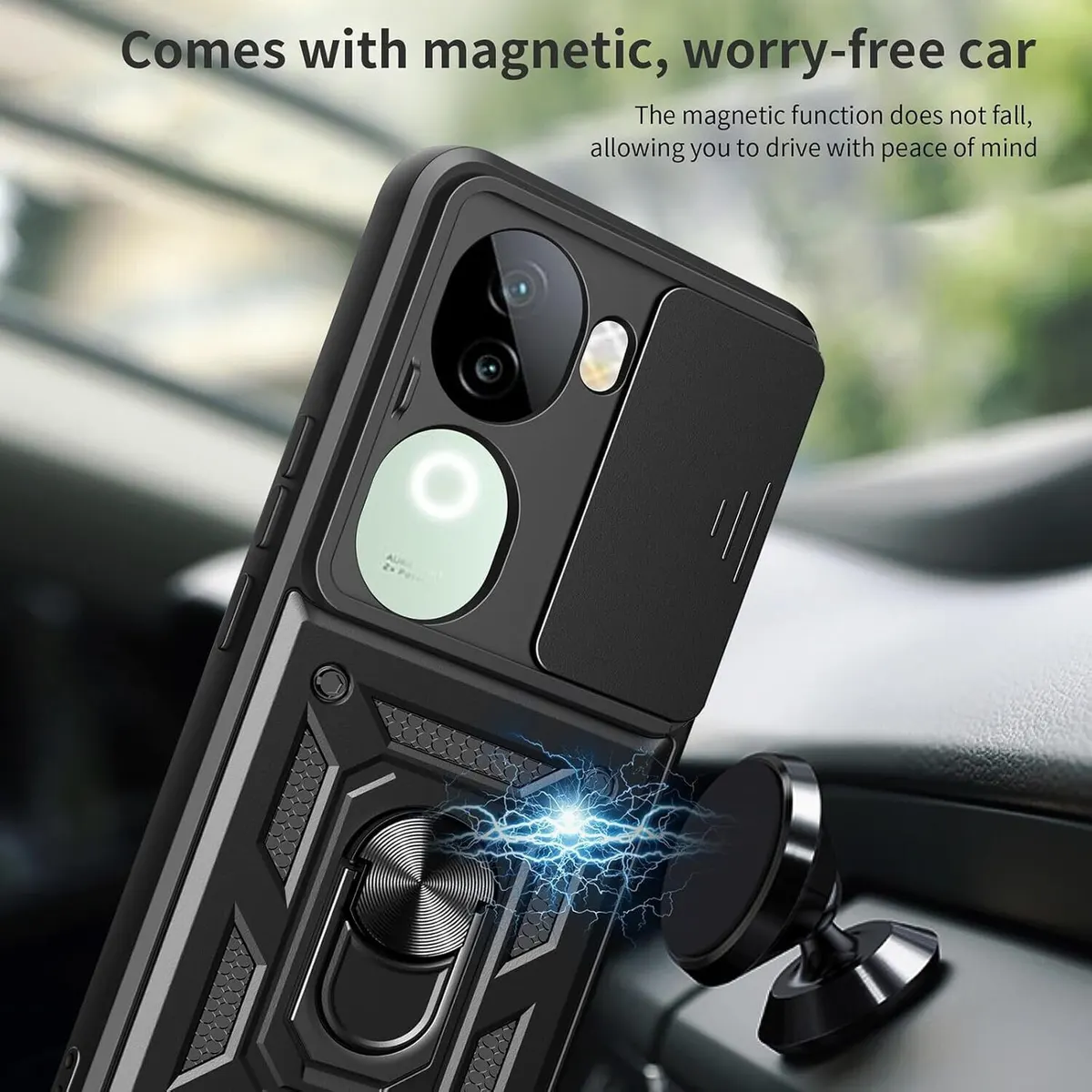 Micvir Back Cover for Vivo V40e 5G (Black, Shock Proof, Pack of: 1) — image 3 of 5