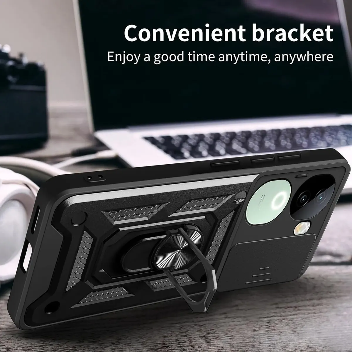 Micvir Back Cover for Vivo V40e 5G (Black, Shock Proof, Pack of: 1) — image 4 of 5