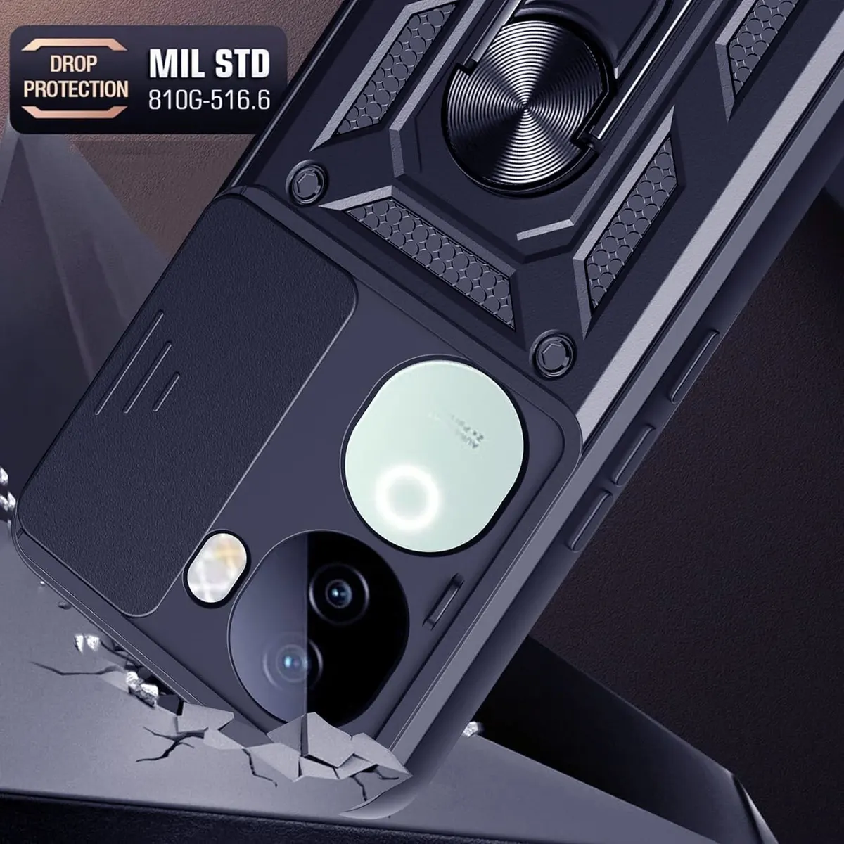 Micvir Back Cover for Vivo V40e 5G (Blue, Shock Proof, Pack of: 1) — image 2 of 5