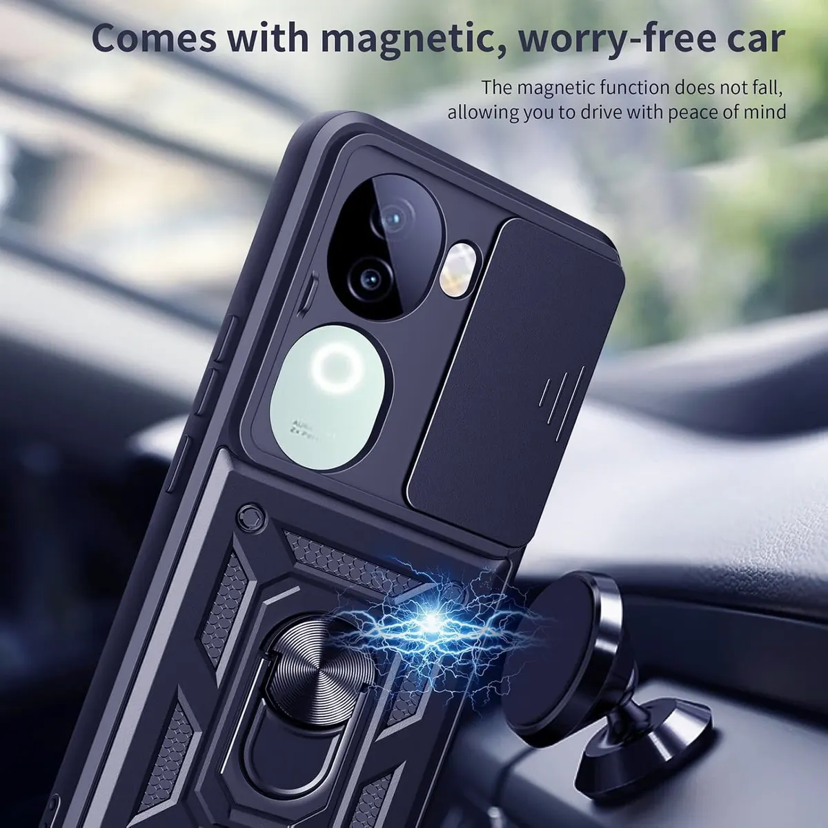 Micvir Back Cover for Vivo V40e 5G (Blue, Shock Proof, Pack of: 1) — image 3 of 5