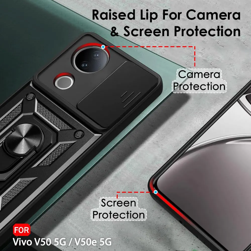 Micvir Back Cover for Vivo V50e 5G (Black, Shock Proof, Pack of: 1) — image 2 of 5