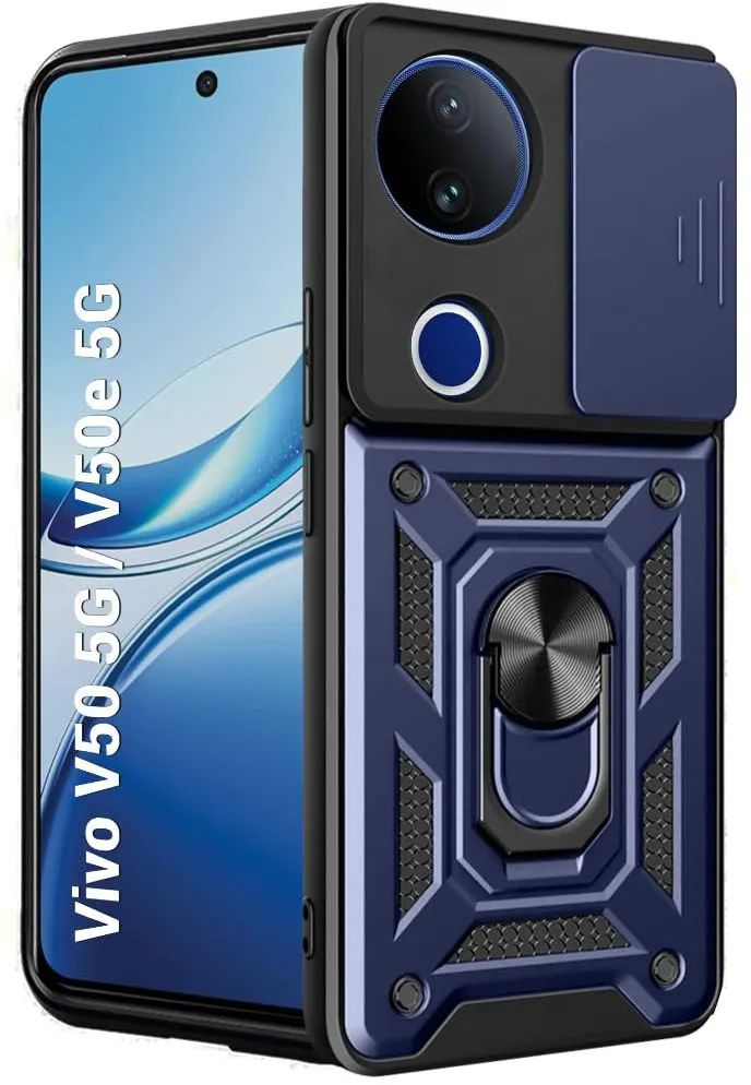 Micvir Back Cover for Vivo V50e 5G (Blue, Shock Proof, Pack of: 1)