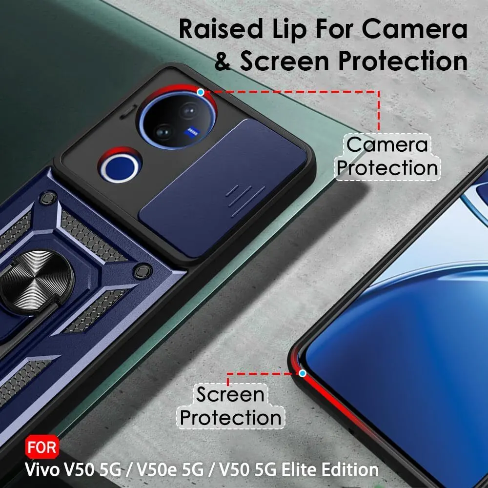 Micvir Back Cover for vivo V50 5G Elite Edition (Blue, Shock Proof, Polycarbonate, Silicon, Pack of: 1) — image 2 of 5