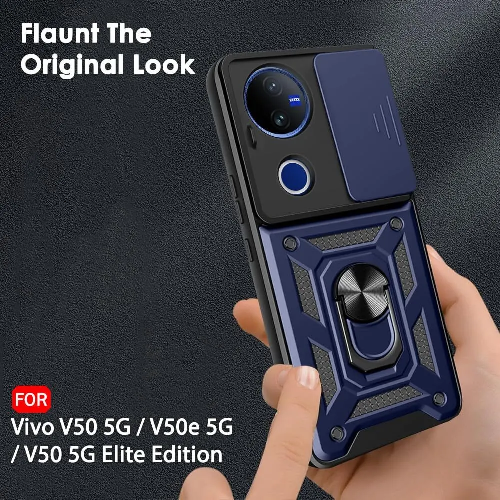 Micvir Back Cover for vivo V50 5G Elite Edition (Blue, Shock Proof, Polycarbonate, Silicon, Pack of: 1) — image 3 of 5
