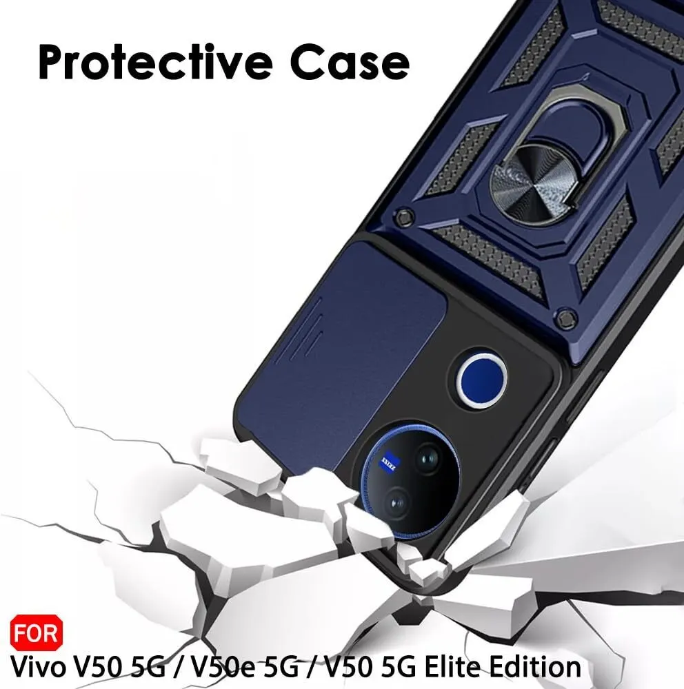 Micvir Back Cover for vivo V50 5G Elite Edition (Blue, Shock Proof, Polycarbonate, Silicon, Pack of: 1) — image 4 of 5