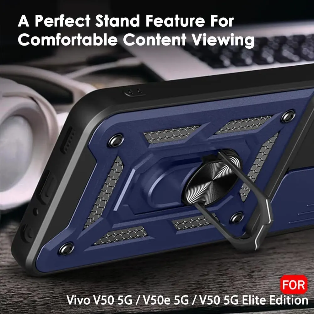 Micvir Back Cover for vivo V50 5G Elite Edition (Blue, Shock Proof, Polycarbonate, Silicon, Pack of: 1) — image 5 of 5
