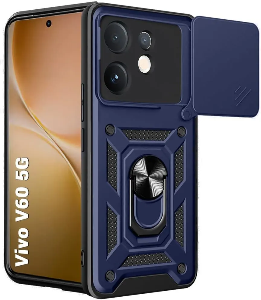 Micvir Back Cover for Vivo V60 5G (Blue, Shock Proof, Pack of: 1)