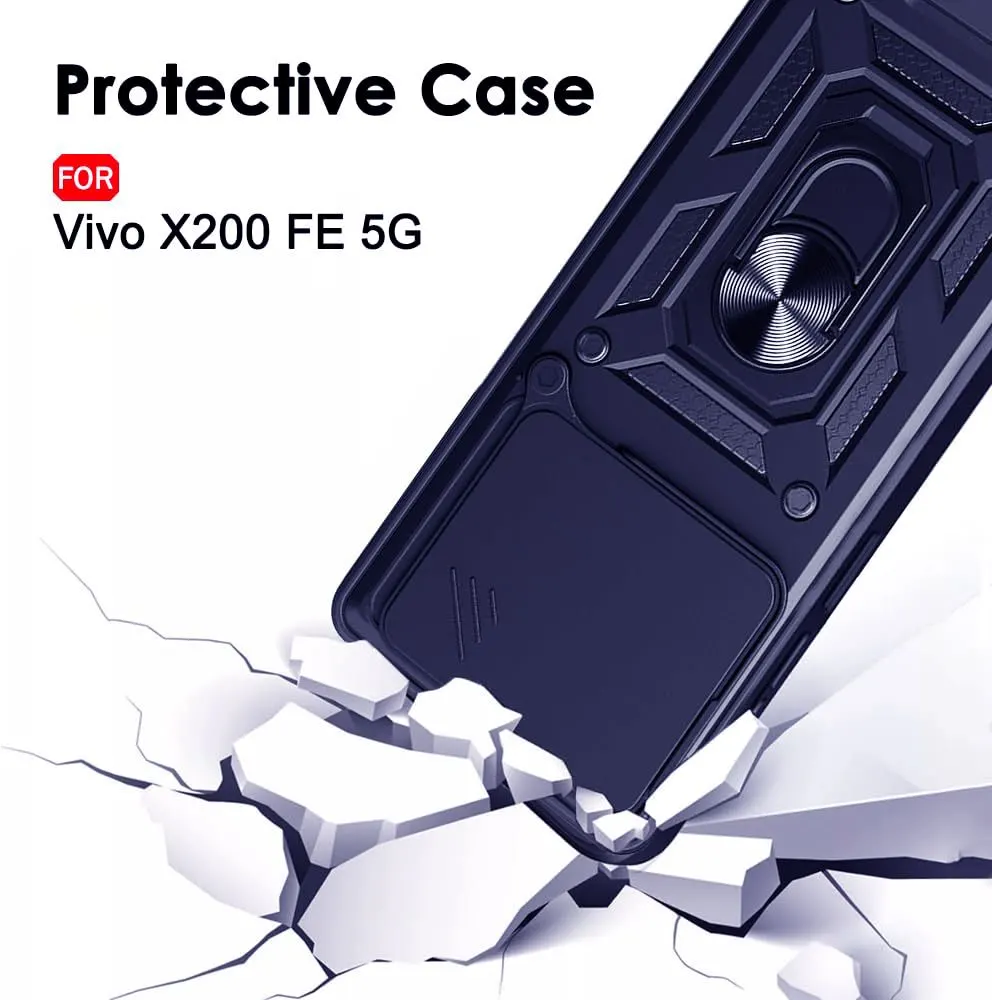 Micvir Back Cover for Vivo X200 FE 5G (Blue, Shock Proof, Polycarbonate, Silicon, Pack of: 1) — image 3 of 5