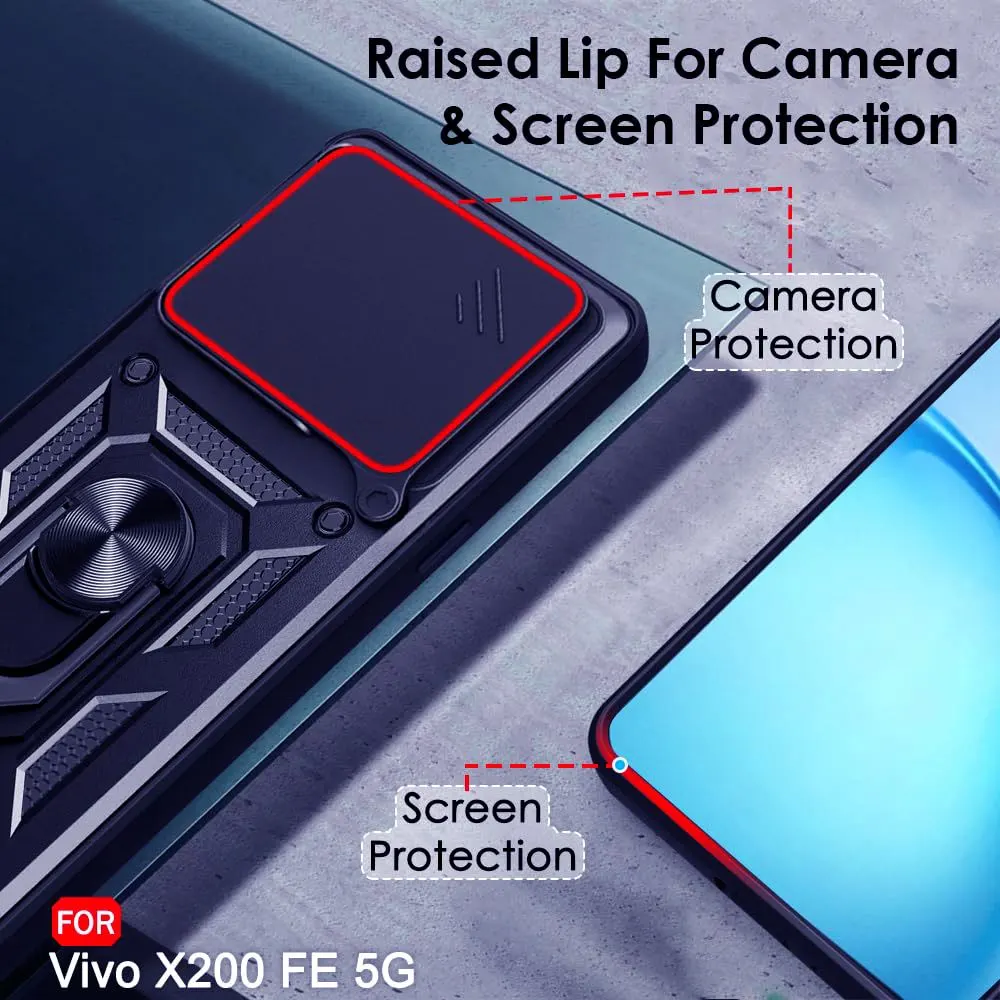 Micvir Back Cover for Vivo X200 FE 5G (Blue, Shock Proof, Polycarbonate, Silicon, Pack of: 1) — image 4 of 5